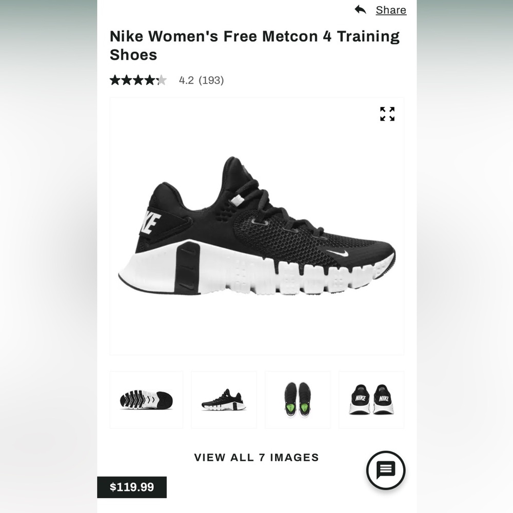 Women’s Nike free Metcon 4